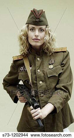 Woman Wearing Russian Soldier 73