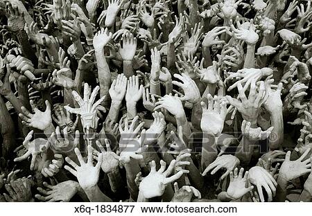 Picture - A Buddhist and Hindu temple Wat Rong Khun in Chiang Rai, Thailand  Also known as the White Temple  It was designed by Chalermchai Kositpipat. Fotosearch - Search Stock Photography, Photos, Prints, Images, and Photo Clipart