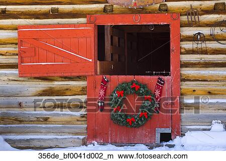 Red Barn Door Clip Art stock photo of holiday wreath hanging on red barn door w/ & w/o Red Barn Door Clip Art stock photo of holiday wreath hanging on red barn door w/ & w/o