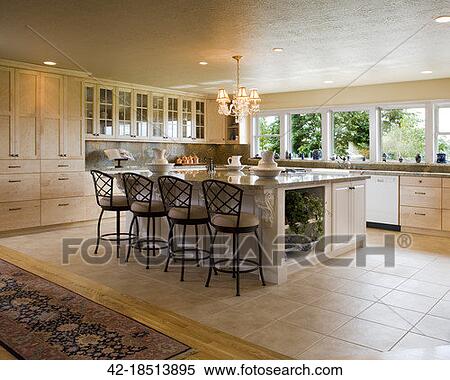 Colección de imágen - tradicional, cocina, con, grande, isla 42