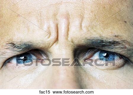 Stock Image of angry, eyebrows, blue, adults fac15 - Search Stock Photos, Mural Pictures