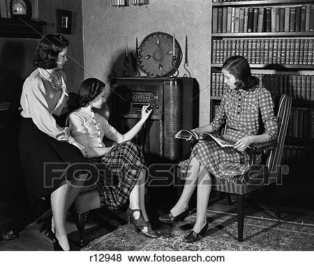 Living Room 1940s pictures of 1940 1940s three young girls sitting in living room Living Room 1940s pictures of 1940 1940s three young girls sitting in living room