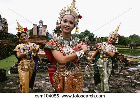 图片银行 - 舞蹈演员, 执行, 在中, 传统, 泰国人,