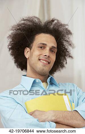 影像 - 年轻, 助理, 由于, <em>卷曲</em>的<em>头发</em>麤<em>毛</em>交织物