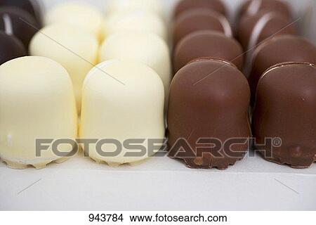 Stock Photo of Mini-Dickmanns (chocolate-covered marshmallow on wafer