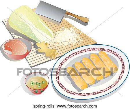 Stock Illustration of Spring Rolls spring-rolls - Search ...