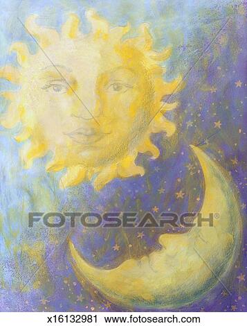 剪贴画 - 太阳与月亮 x16132981 - 搜寻边框、底纹背景及影像 - x16132981.JPG