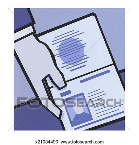Stock Illustrations of Man Showing Passport x21034490 - Search Clipart