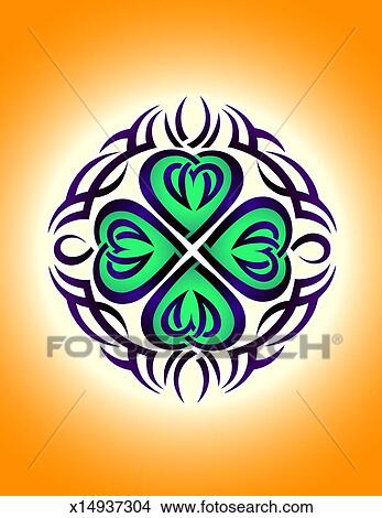 stock photo of four leaf clover tribal tattoo x14937304 search stock photo of four leaf clover tribal tattoo x14937304 search