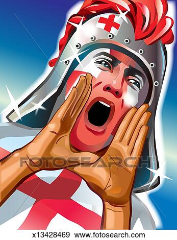 创意摄影图片库 - 体育运动迷, 带, 英语, 旗, 涂描