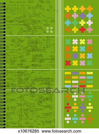 Banque d'Illustrations - math, cahier x10676285 ...