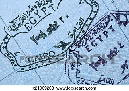 Pictures of Egyptian stamp in a passport x21909208 - Search Stock ...