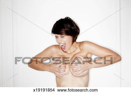 图吧 - <em>裸体, 少女</em>, 握住, 胸部, 带, 两只手 x1919