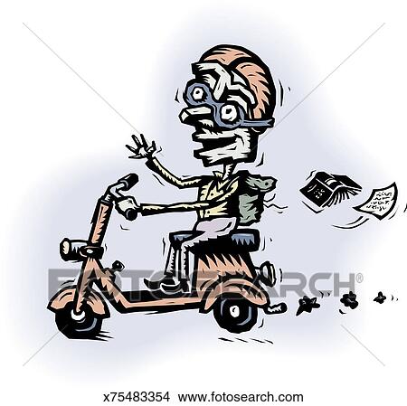 Drawings Of Man Riding Motor Scooter X75483354 Drawings Of Man Riding Motor Scooter X75483354