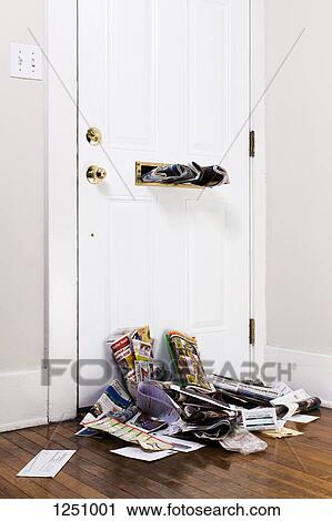 Inside Front Door Clipart stock photography of newspapers stuck in a mail slot above a heap Inside Front Door Clipart stock photography of newspapers stuck in a mail slot above a heap