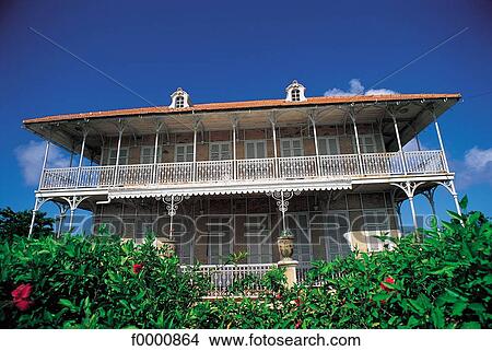 Colonial Style Guadeloupe French West Indies Dwelling Traditional House Grande Terre Colonial Style Guadeloupe French West Indies Dwelling Traditional House Grande Terre