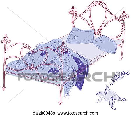 Illustration - An Unmade Bed. Fotosearch - Search Clip Art, Drawings ...