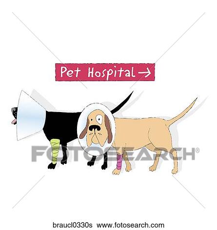 Stock Illustration Of Two Injured Dogs Braucl0330s - Search Clip Art ...