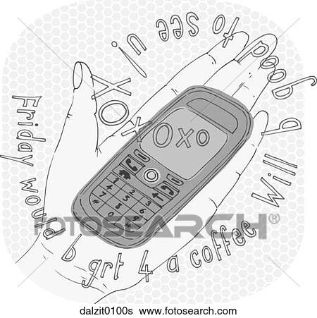 Stock Illustration of Sending a Text Message dalzit0100s - Search Clip