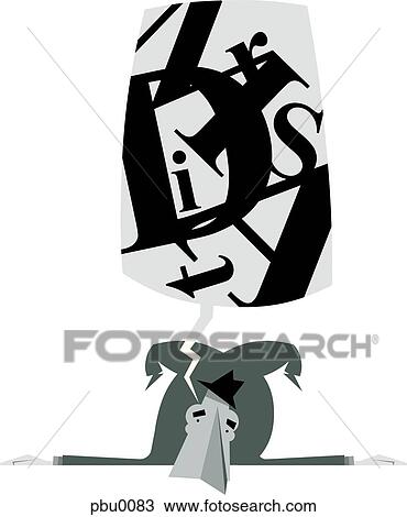 Drawing of confused man pbu0083 - Search Clipart, Illustration, Fine