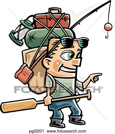 Download Clipart of A man going on a fishing trip pgi0201 - Search ...