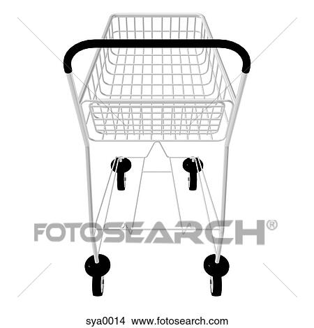 Drawings of A 3D style image of a shopping trolley sya0014 - Search