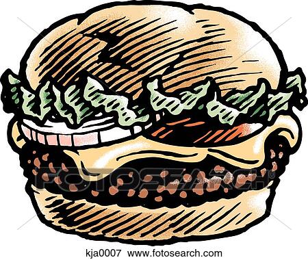 Stock Illustration of Cheeseburger kja0007 - Search EPS Clipart