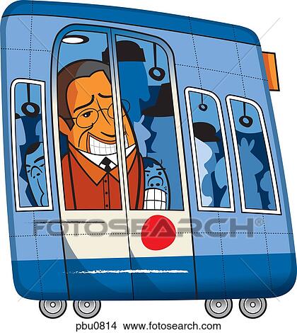 Drawings of A businessman on public transportation pbu0814 - Search