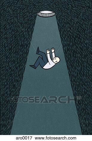 Stock Illustration of A man falling down a hole aro0017 - Search EPS