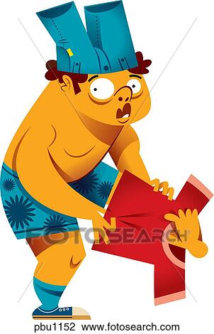 A Man Putting His Clothes On Wrong A Man Putting His Clothes On Wrong