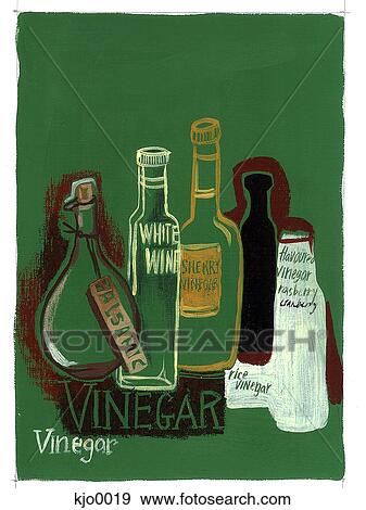 Stock Illustration of vinegar bottles kjo0019 - Search Vector Clipart