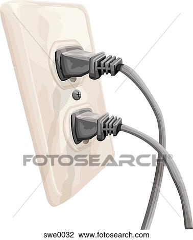 Clip Art of two plugs swe0032 - Search Clipart, Illustration Posters ...