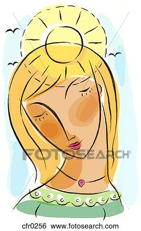 Stock Illustration of A woman with a positive attitude cfr0256 - Search