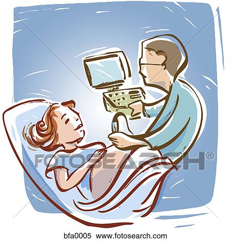 abbildung ultraschall retro schwangerschaft karikatur abschirmung abbildung ultraschall retro schwangerschaft karikatur abschirmung