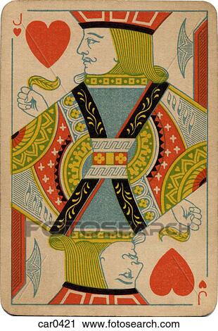 Clipart of Jack of Hearts vintage playing card car0421 ...