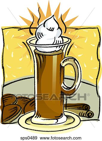 Stock Illustration of A drawing of a cup of hot chocolate sps0489