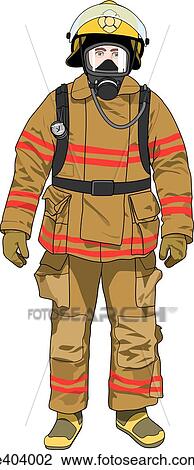 Clip Art of Dress a male firefighter A e404002 - Search Clipart