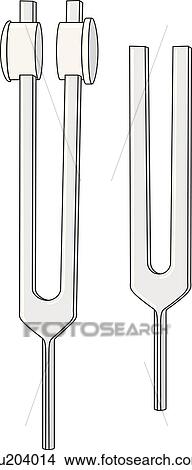 Drawings of Two different types of tuning forks. nu204014 - Search Clip