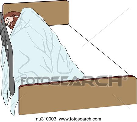 side-lying position on left side of bed.. Fotosearch - Search Clipart ...