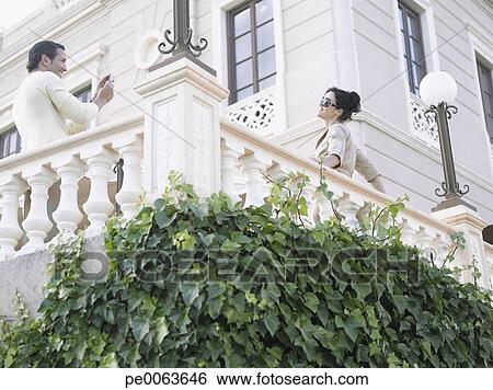 Paar seks op balkon