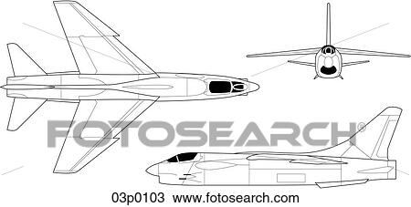 F-8+Crusader+Clip+Art Clipart - f-8 crusader 3v. Fotosearch - Search Clip Art, Illustration ...