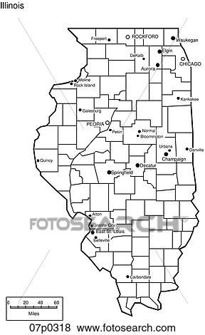 Clip Art of illinois county map 07p0318 - Search Clipart, Illustration