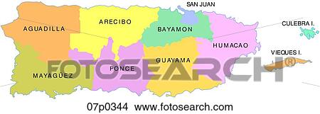 Clipart Of Puerto Rico Map 07p0344 - Search Clip Art, Illustration 