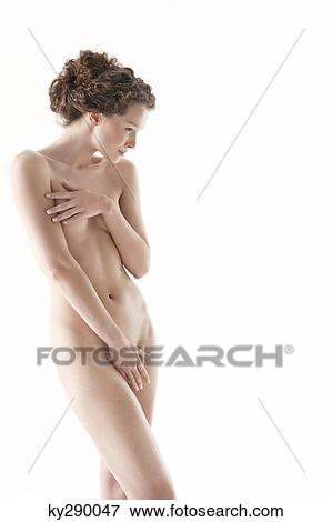 Naked female covering her crotch with her hand photos 591