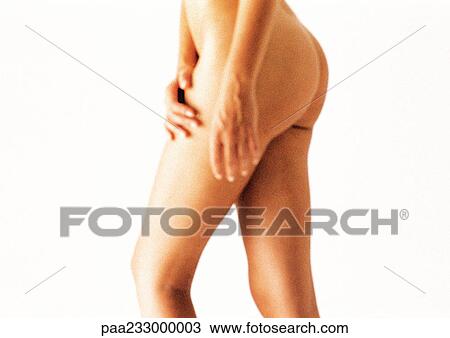 图吧 - <em>裸体</em>的<em>妇女</em>, 站, 中间段, 边观点 paa2330