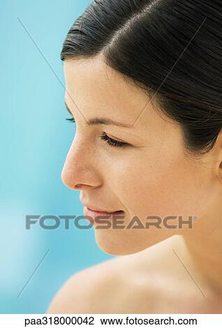 Stock Photo of Woman's face, side view paa318000042 - Search Stock