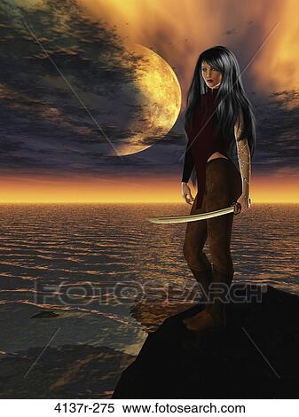 图片银行 - 科幻<em>小说</em>, <em>女性</em>, 战士 4137r-275 - 搜