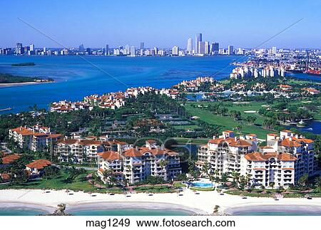 island miami fishers condos aerial florida near photograph fotosearch stk017