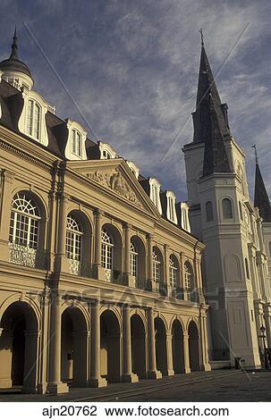 Stock Photo of New Orleans, church, Saint Louis Cathedral, French Quarter, Louisiana, LA, St ...