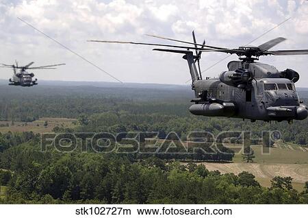 影像- mh-53, 铺, 低, helicopters.